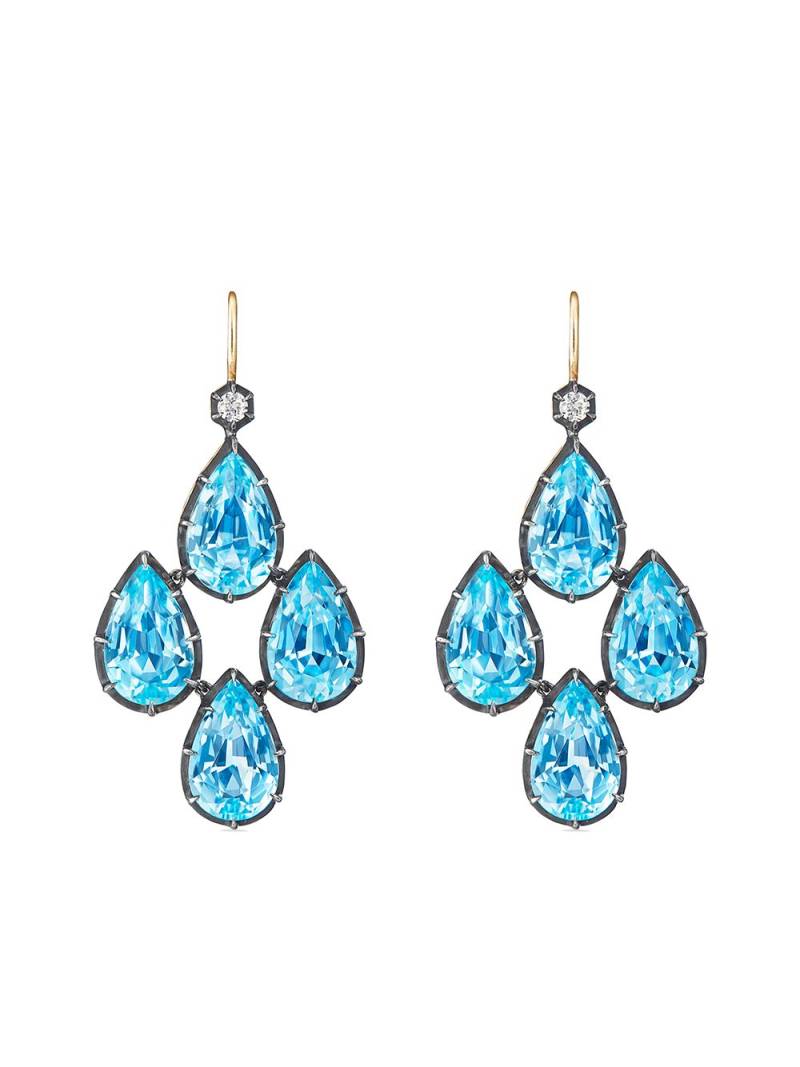 FRED LEIGHTON pear shape topaz diamond chandelier earrings - Gold von FRED LEIGHTON