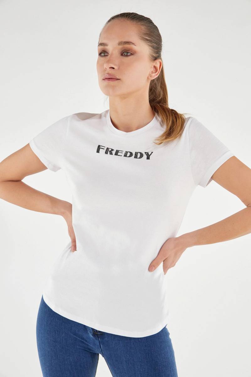 Freddy - Short Sleeve T-Shirt, für Damen, Weiss, Größe M von Freddy