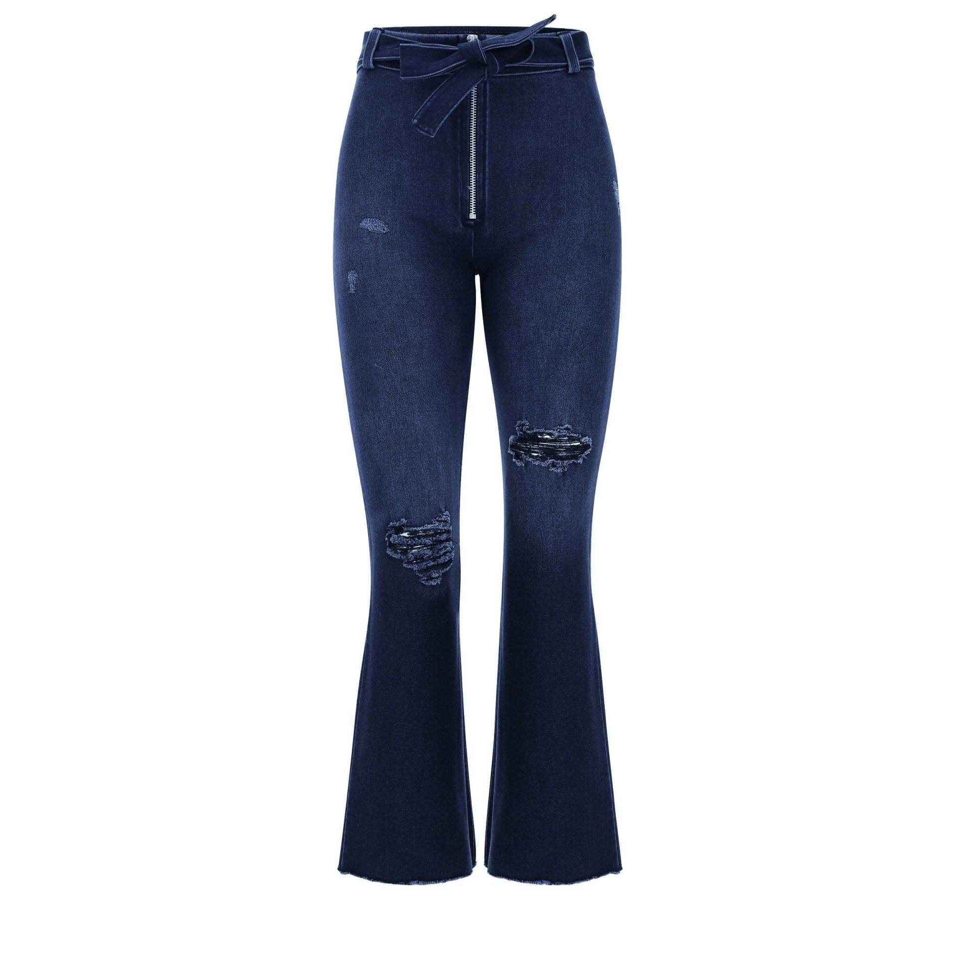 Freddy - WR.UP® SNUG Shaping Pants 7/8, für Damen, Blau Denim Dunkel, Größe L von Freddy