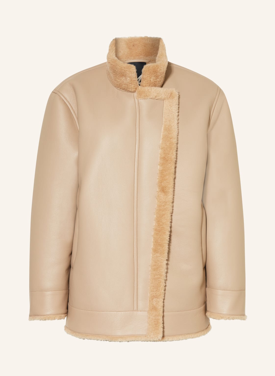 Fuchs Schmitt Jacke In Lederoptik Mit Kunstfell beige von FUCHS SCHMITT