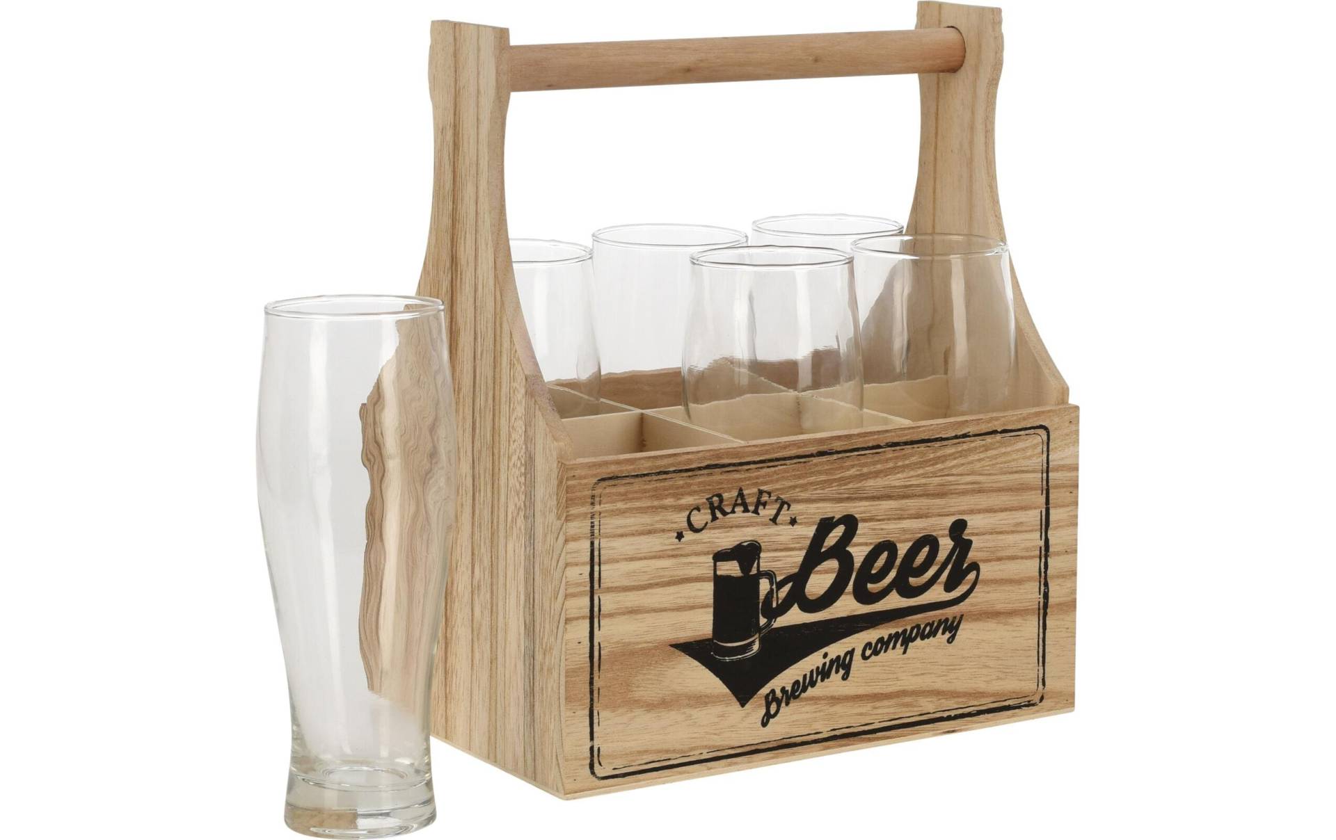 FURBER Bierglas »Halter mit 6 Gläser 400 ml, 1 Stück, Transparent«, (6 tlg.) von FURBER