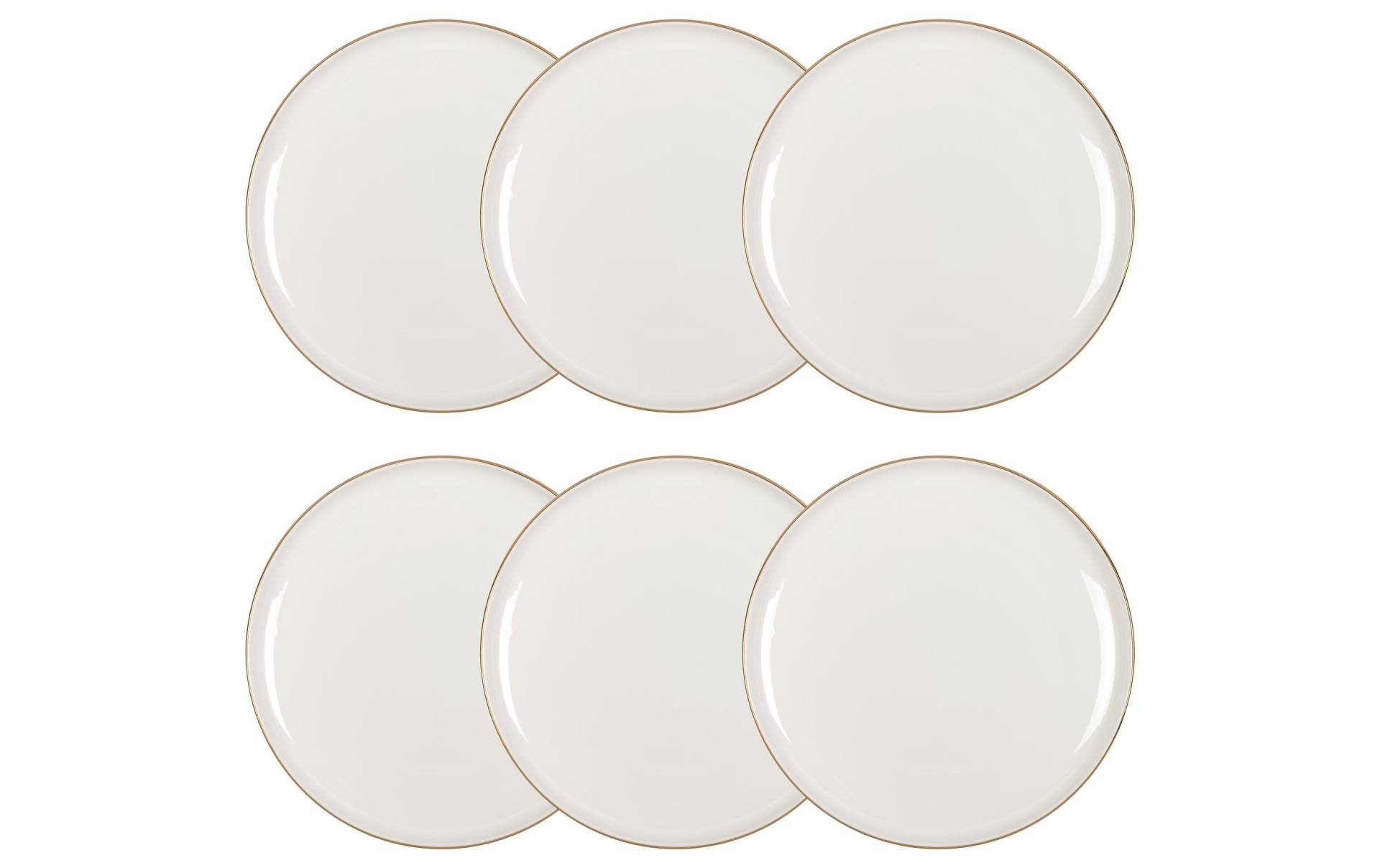 FURBER Frühstücksteller »Ø 21 cm, 6 Stück, Weiss/Goldfarben«, (6 St.) FURBER Frühstücksteller »Ø 21 cm, 6 Stück, Weiss/Goldfarben«, (6 St.) von FURBER