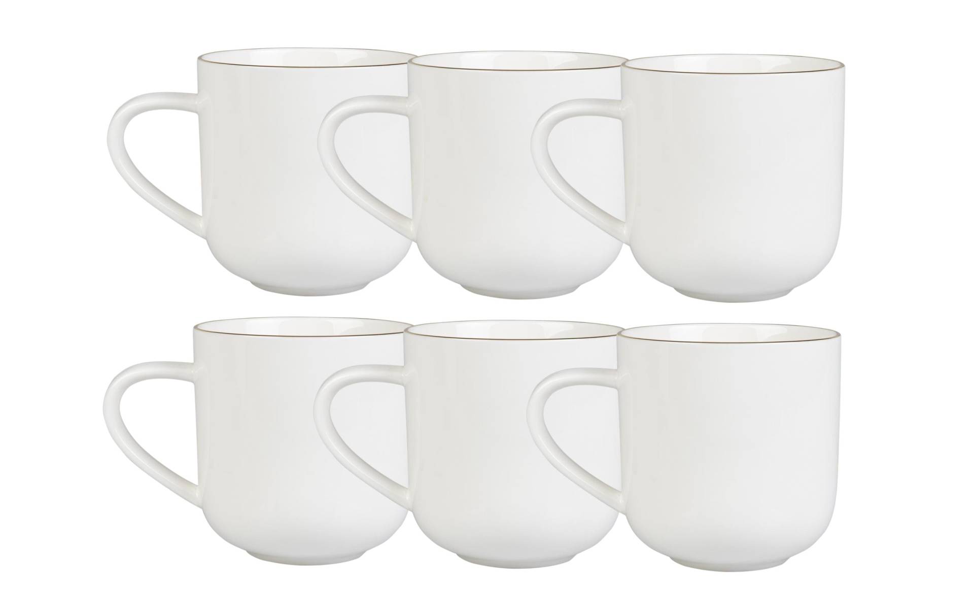 FURBER Tasse »400 ml, 6 Stück, Weiss/Goldfarben«, (20 tlg.) von FURBER