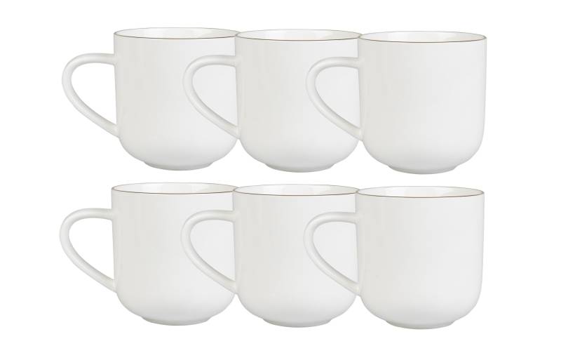 FURBER Tasse »400 ml, 6 Stück, Weiss/Goldfarben«, (20 tlg.) von FURBER