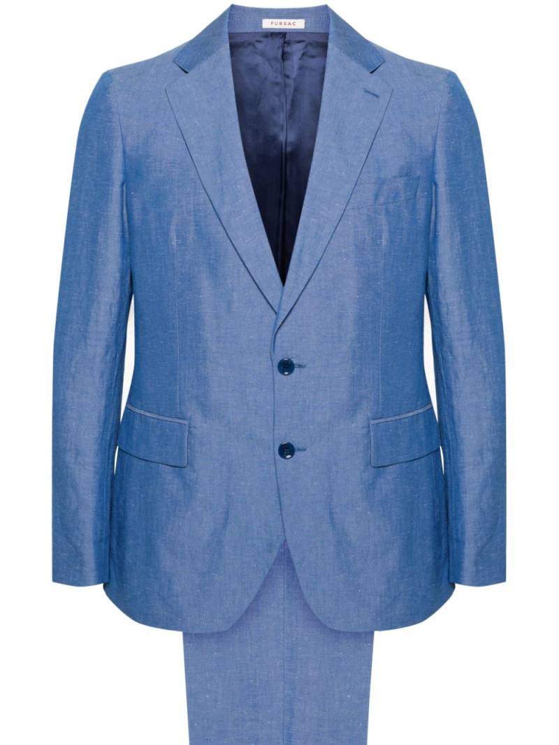 FURSAC chambray single-breasted suit - Blue von FURSAC