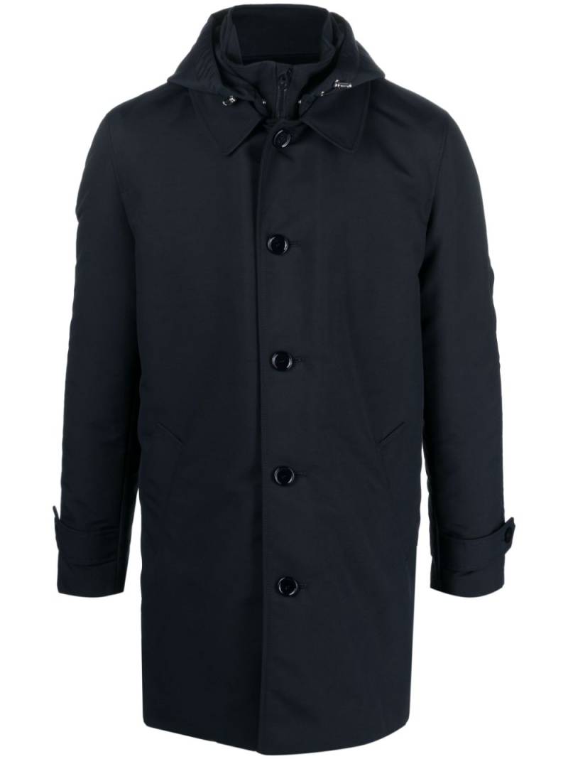 FURSAC detachable-hood single-breasted coat - Blue von FURSAC