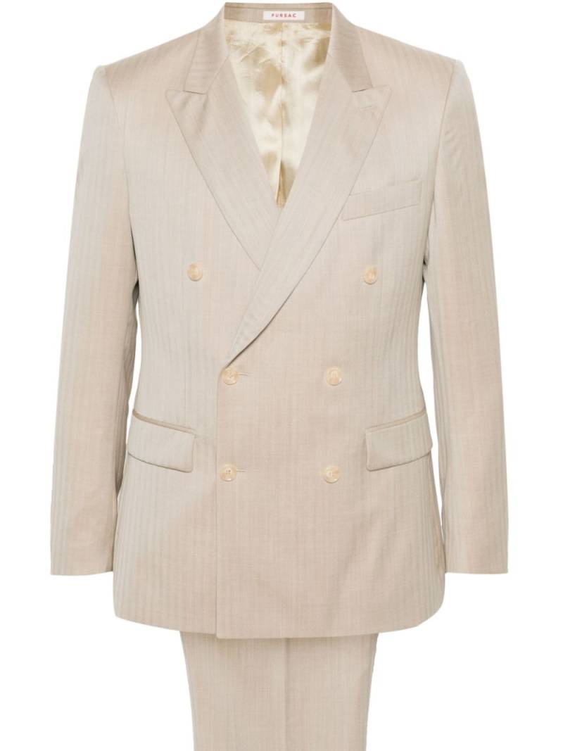 FURSAC double-breasted striped wool suit - Neutrals von FURSAC