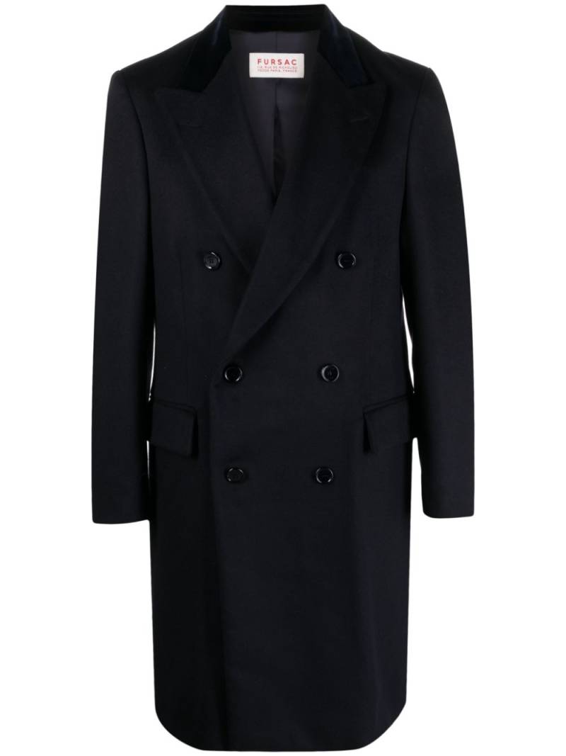 FURSAC double-breasted virgin wool coat - Blue von FURSAC