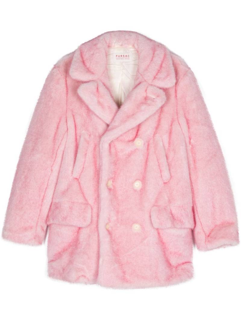 FURSAC faux-fur double-breasted coat - Pink von FURSAC