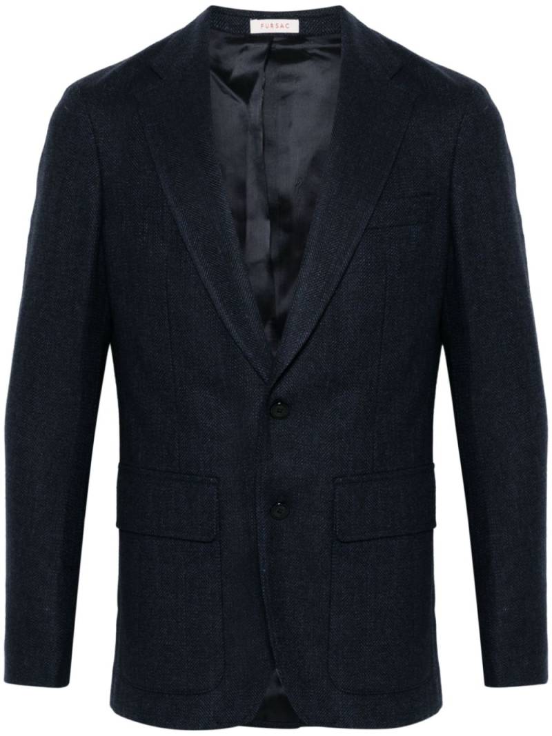 FURSAC herringbone-pattern blazer - Blue von FURSAC