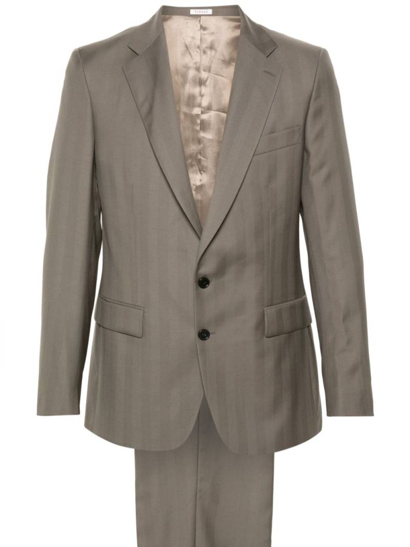 FURSAC herringbone single-breasted suit - Brown von FURSAC