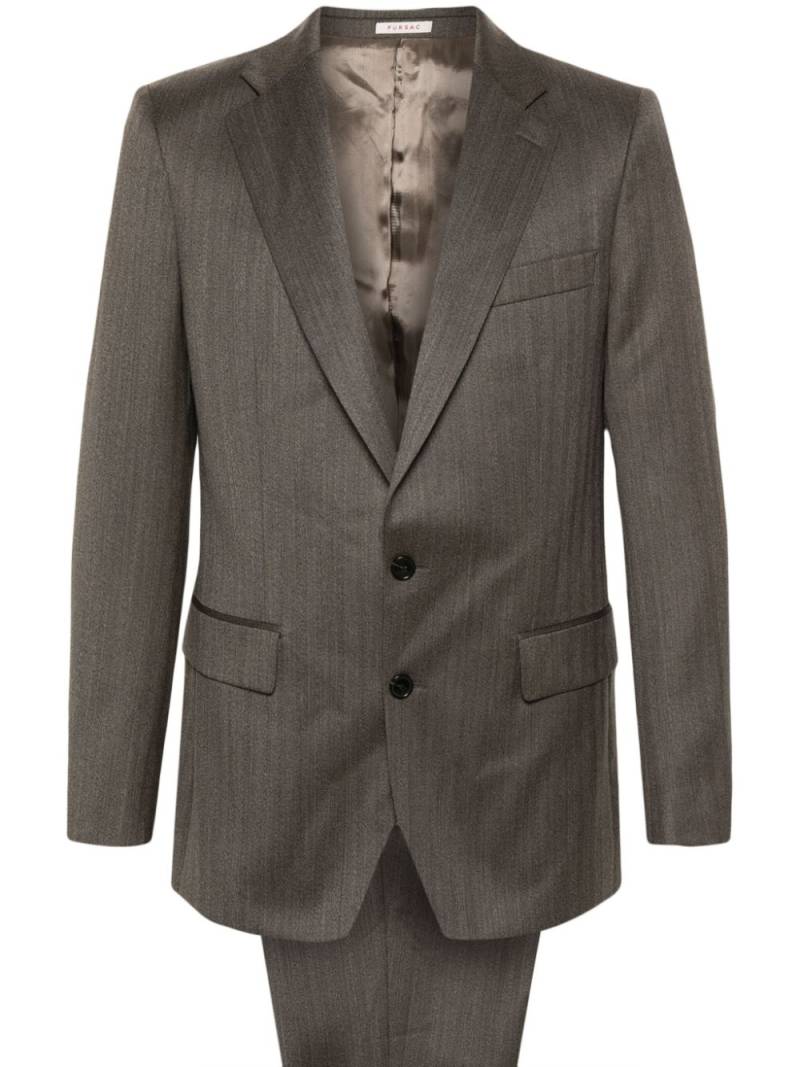 FURSAC herringbone single-breasted suit - Brown von FURSAC