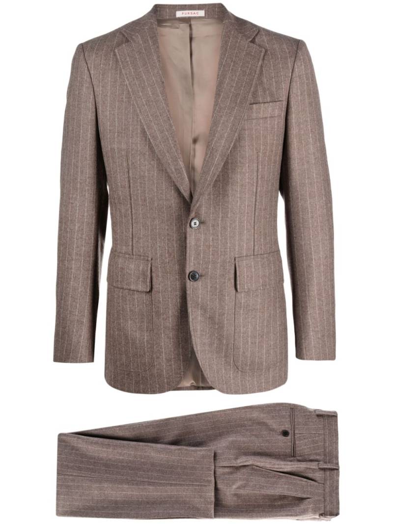 FURSAC pinstriped virgin wool suit - Brown von FURSAC