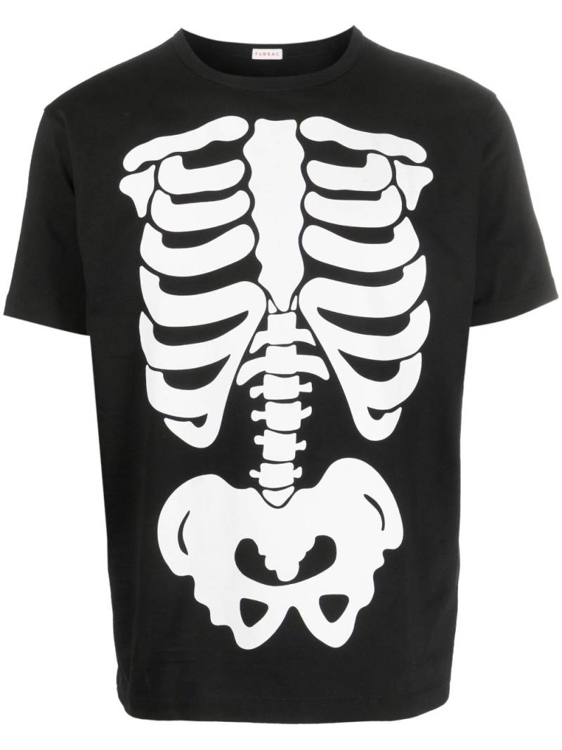 FURSAC skeleton-print cotton T-shirt - Black von FURSAC