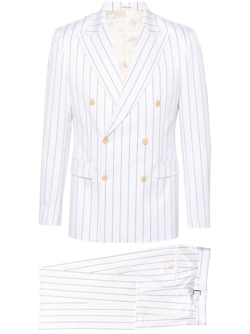 FURSAC striped doubled-breasted suit - White von FURSAC