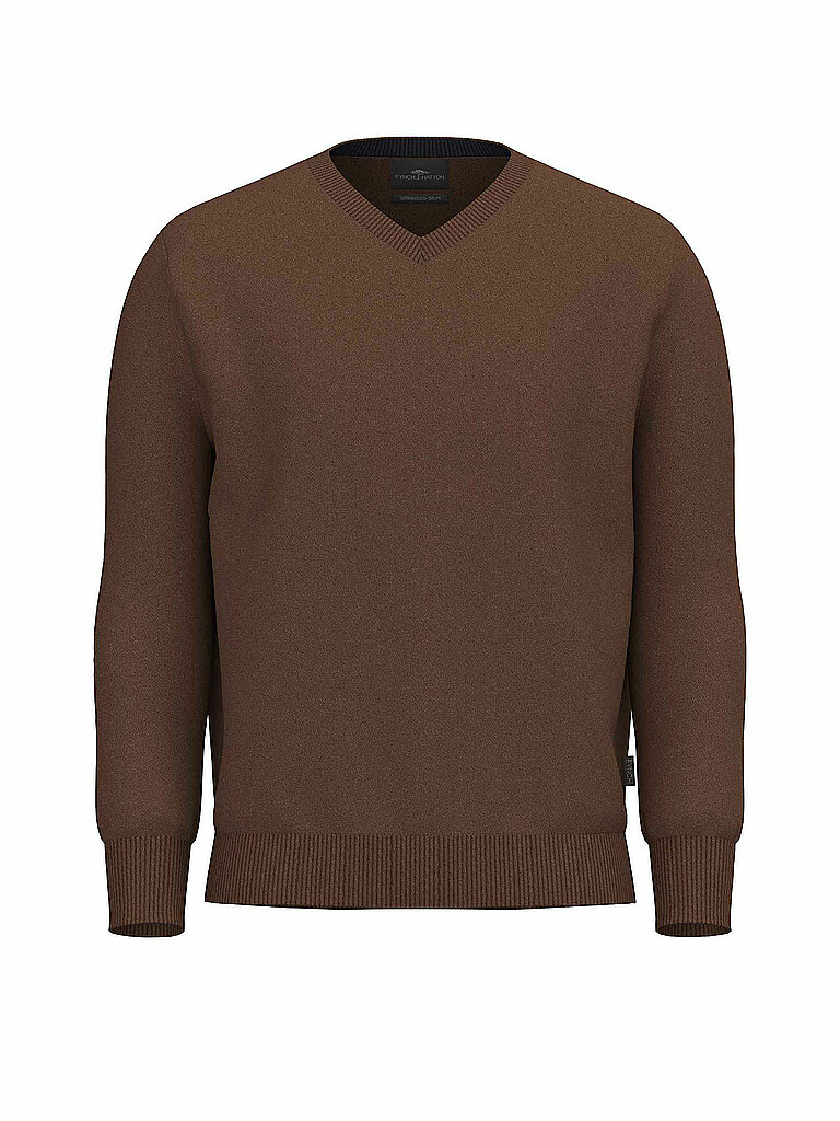 FYNCH HATTON Kaschmirpullover braun | 4XL von FYNCH HATTON