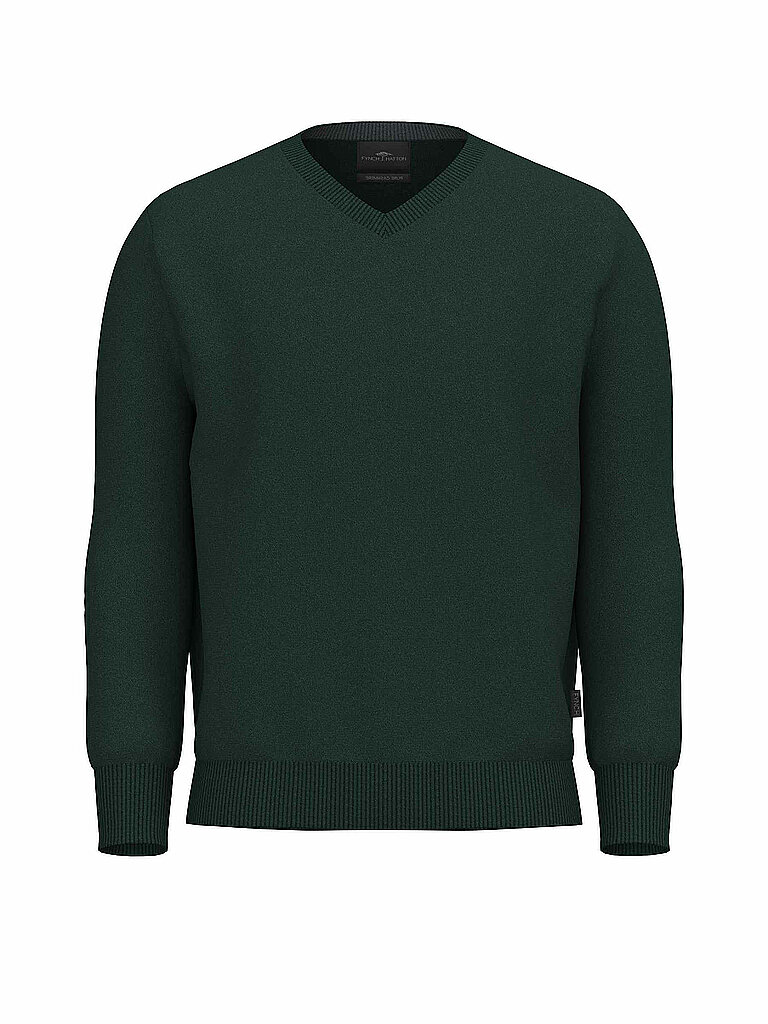 FYNCH HATTON Kaschmirpullover dunkelgrün | 4XL von FYNCH HATTON