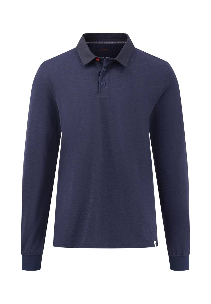 FYNCH-HATTON Langarm-Poloshirt, mit Markenlabel am Saum von FYNCH-HATTON