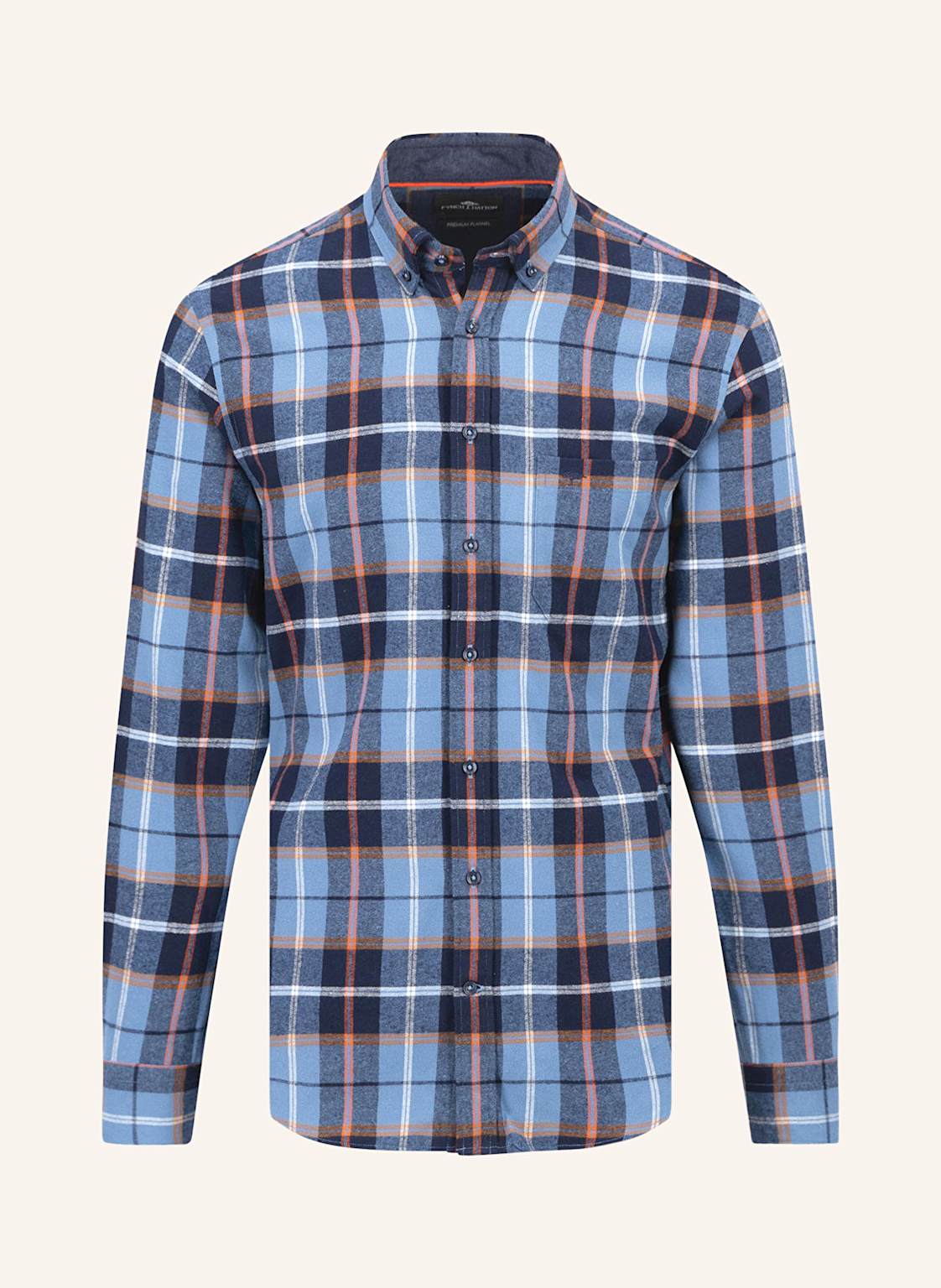 Fynch-Hatton Flanellhemd Regular Fit blau von FYNCH-HATTON