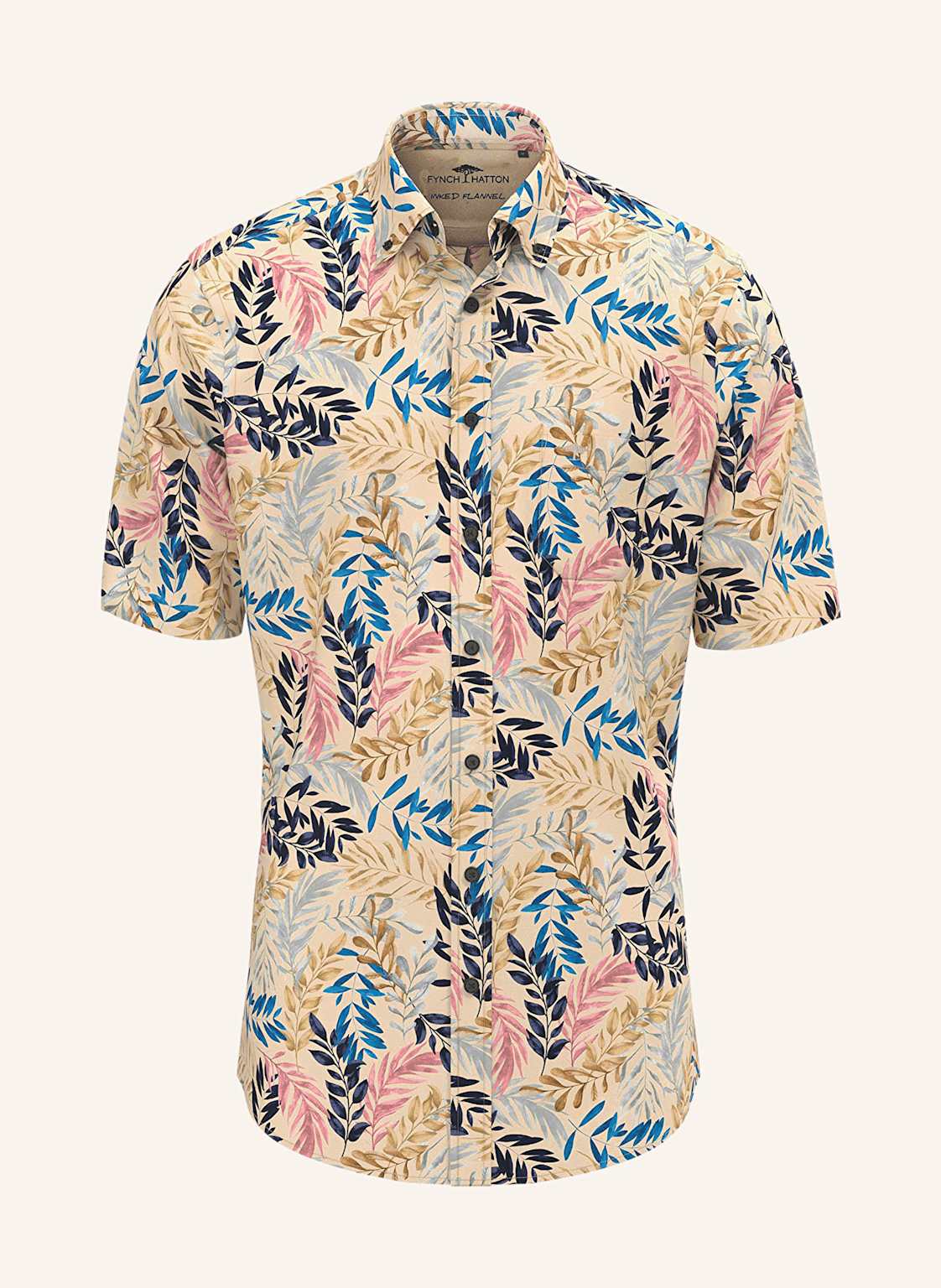Fynch-Hatton Kurzarm-Hemd Regular Fit beige von FYNCH-HATTON