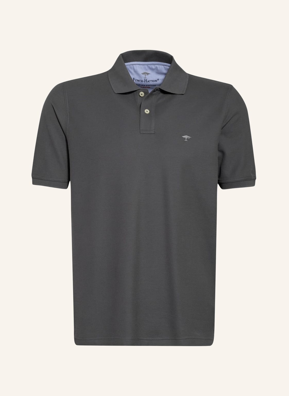 Fynch-Hatton Piqué-Poloshirt grau von FYNCH-HATTON