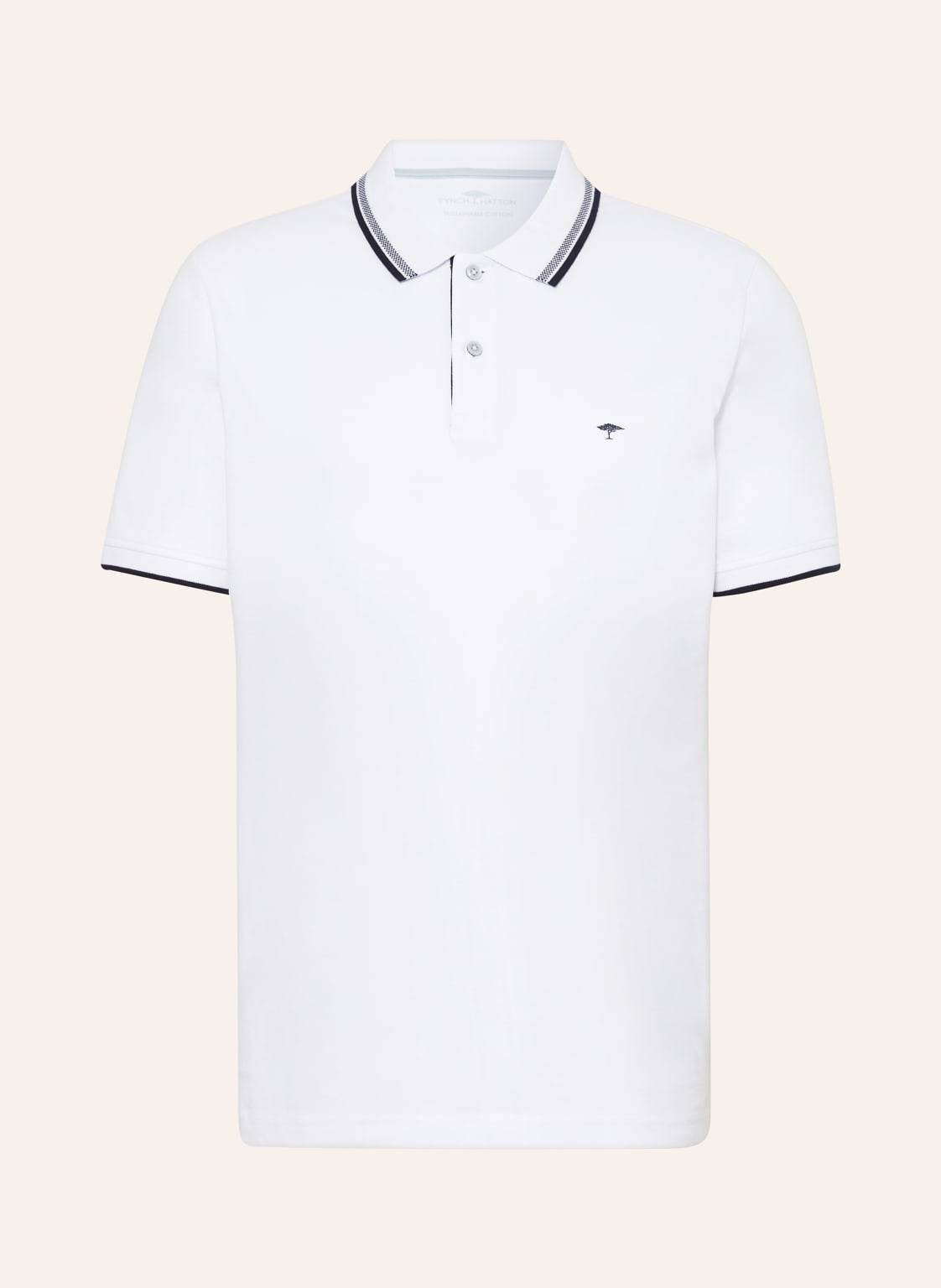 Fynch-Hatton Piqué-Poloshirt weiss von FYNCH-HATTON