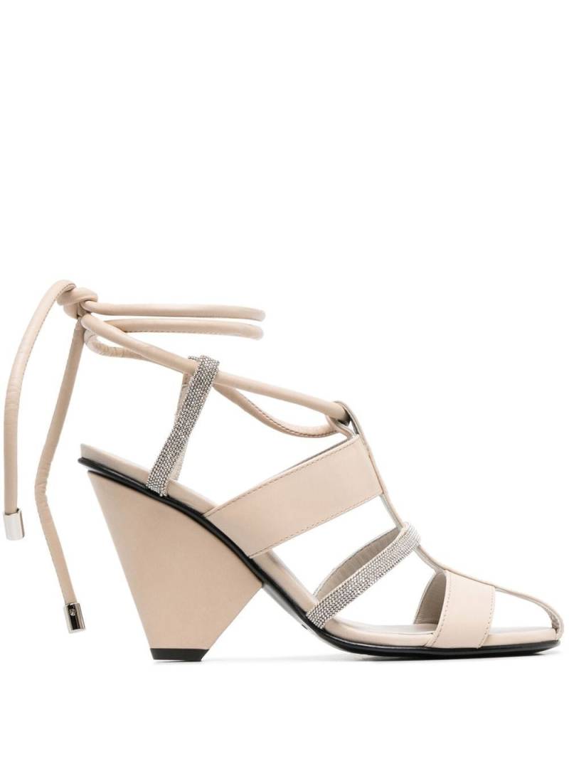 Fabiana Filippi 100mm leather sandals - Neutrals von Fabiana Filippi