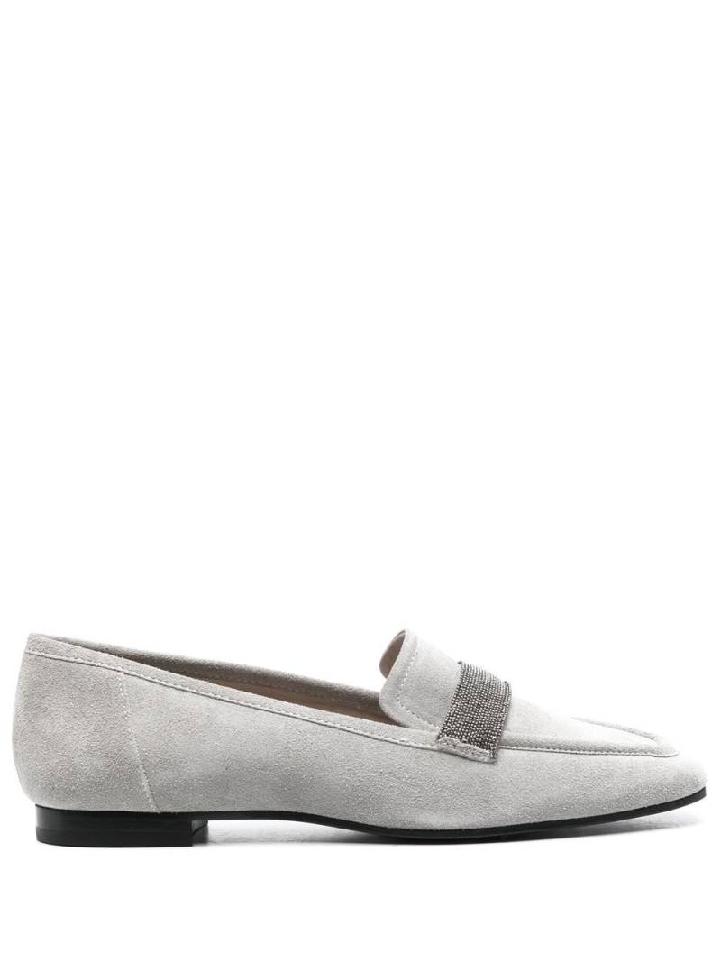 Fabiana Filippi 10mm slip-on suede loafers - Grey von Fabiana Filippi