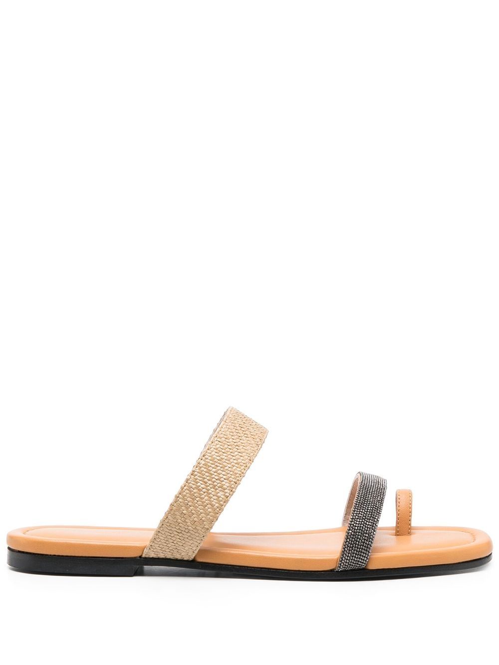 Fabiana Filippi 15mm open-toe leather slides - Neutrals von Fabiana Filippi