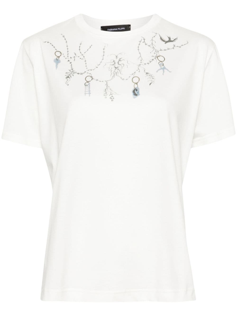 Fabiana Filippi Fabula-print cotton T-shirt - White von Fabiana Filippi