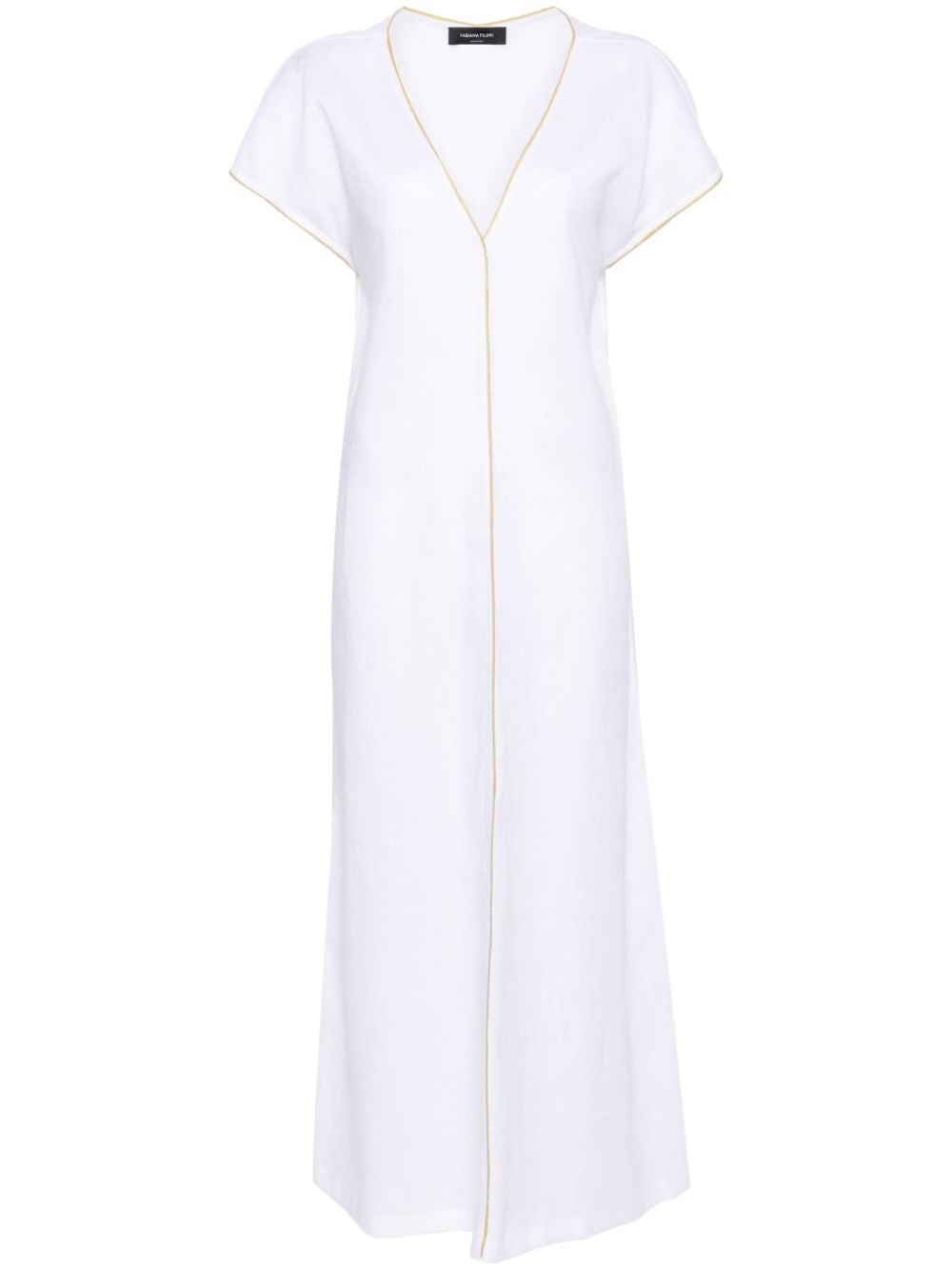 Fabiana Filippi Monili-chain linen maxi dress - White von Fabiana Filippi