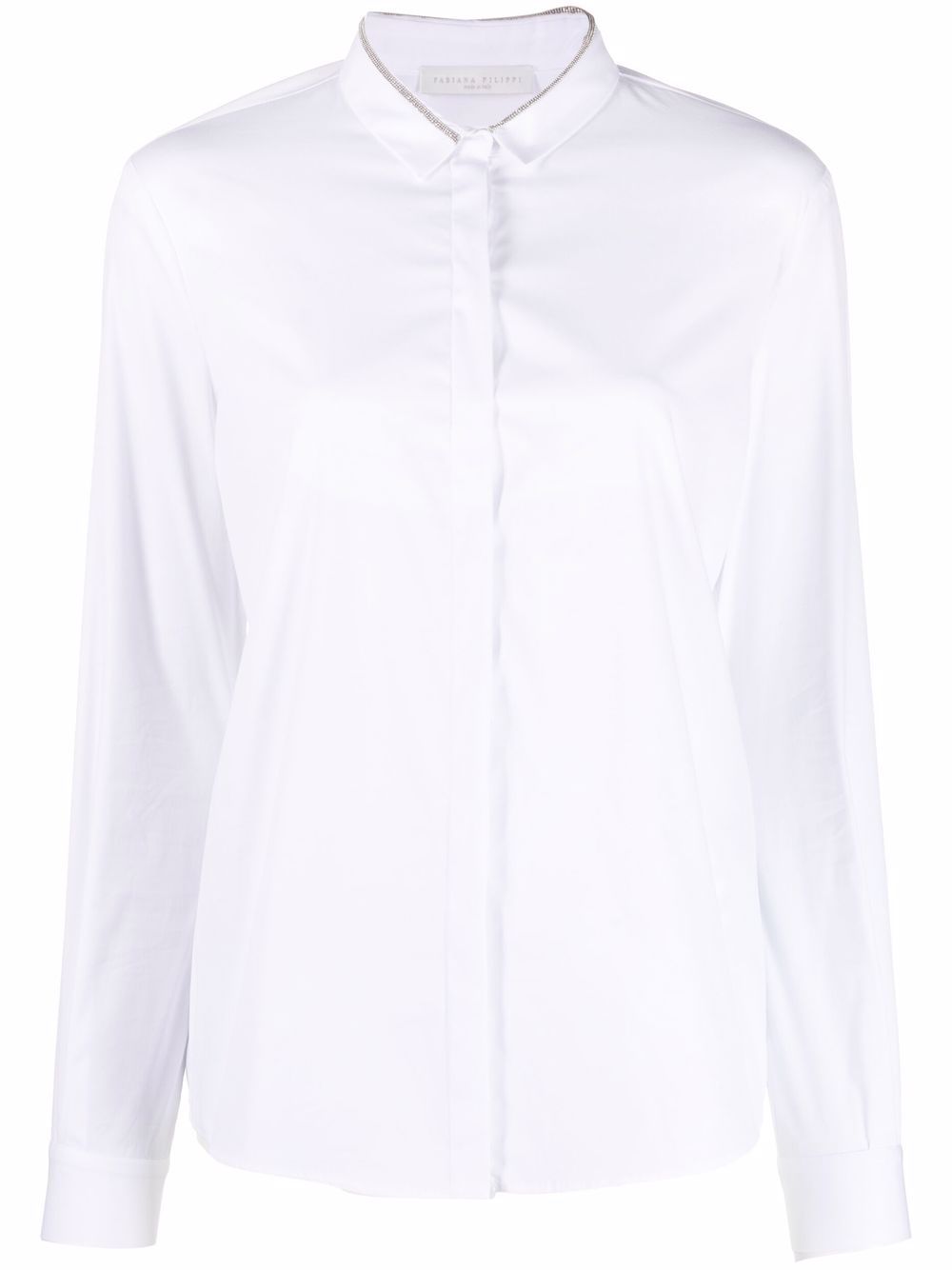 Fabiana Filippi Monili-trimmed long-sleeved shirt - White von Fabiana Filippi