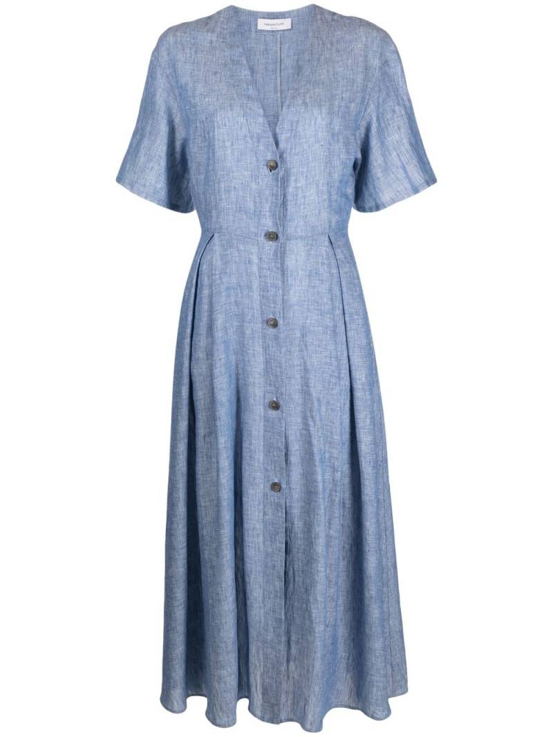 Fabiana Filippi V-neck chambray linen midi dress - Blue von Fabiana Filippi