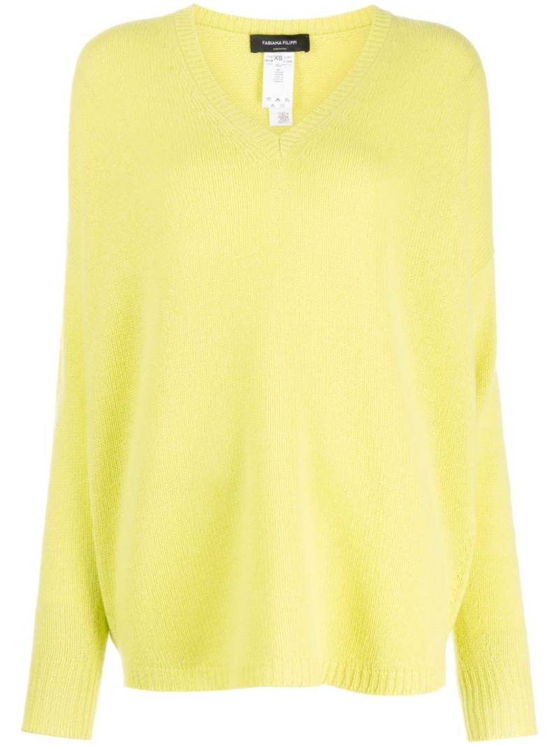 Fabiana Filippi V-neck fine-knit cashmere jumper - Yellow von Fabiana Filippi