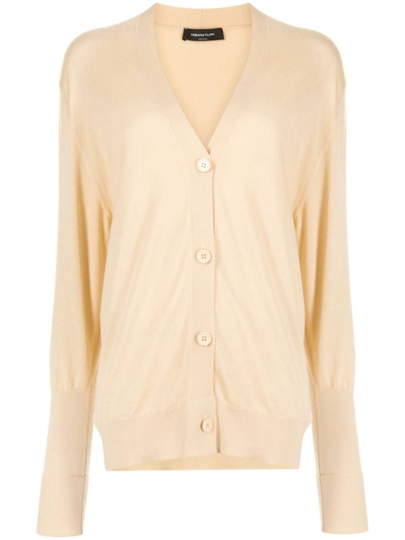 Fabiana Filippi V-neck long-sleeve cardigan - Yellow von Fabiana Filippi