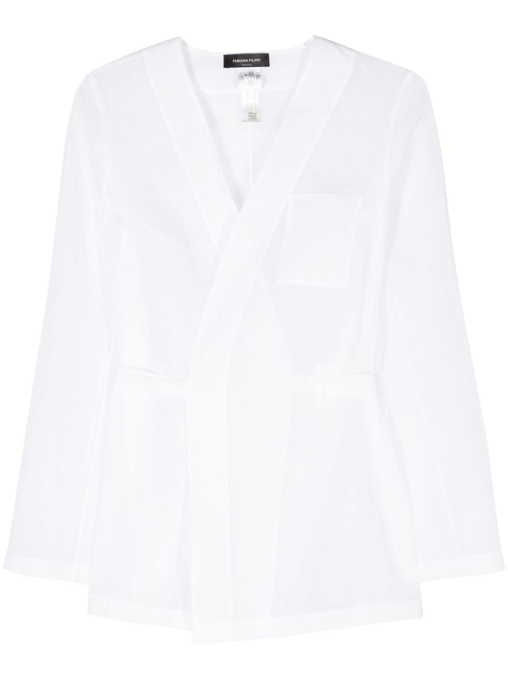 Fabiana Filippi V-neck muslin wrap jacket - White von Fabiana Filippi