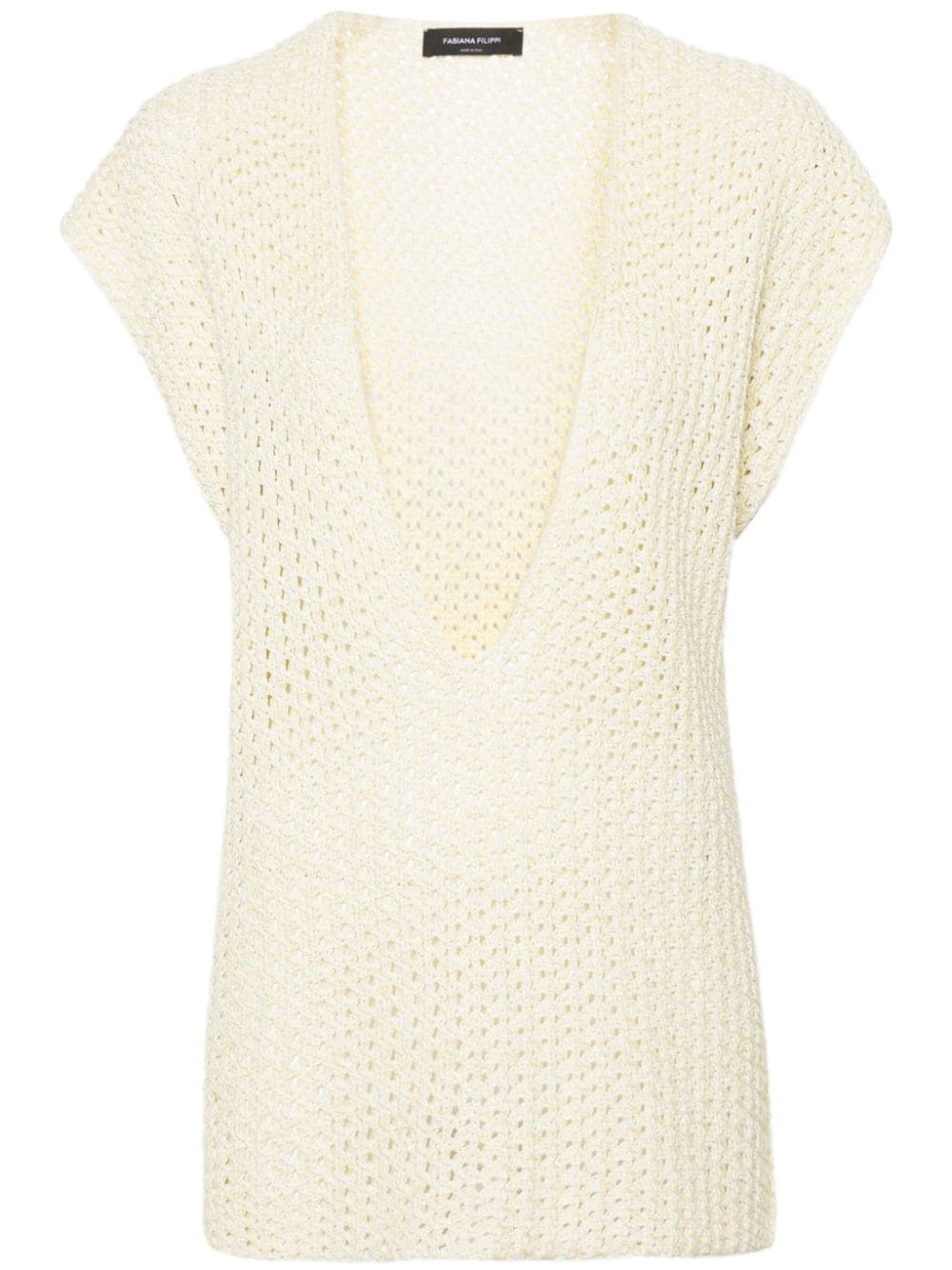 Fabiana Filippi V-neck open-knit top - Yellow von Fabiana Filippi