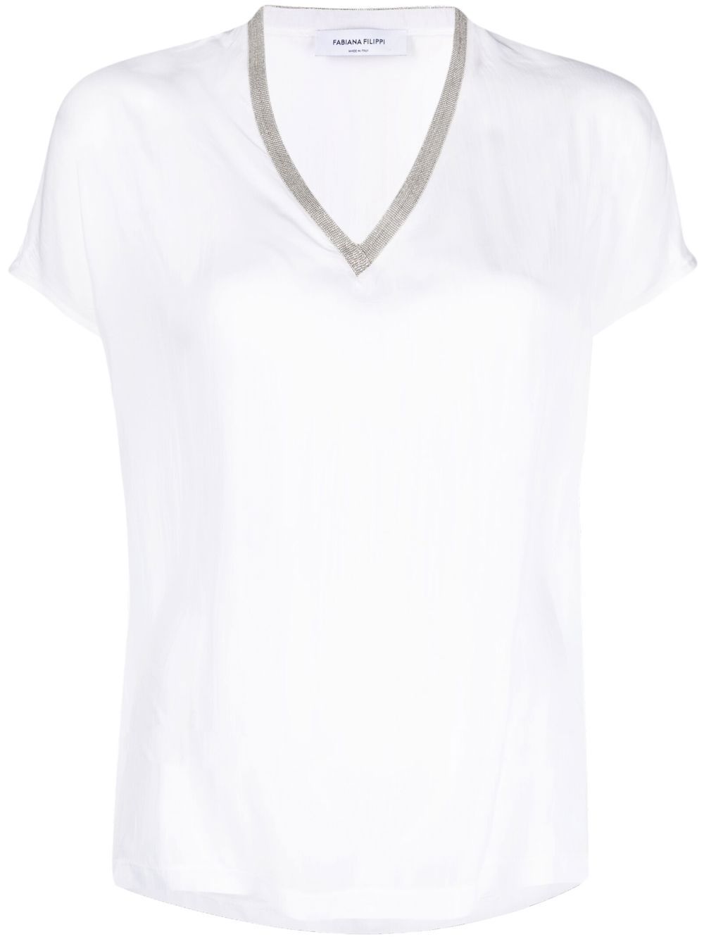 Fabiana Filippi V-neck short-sleeve T-shirt - White von Fabiana Filippi