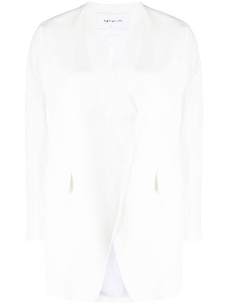 Fabiana Filippi V-neck wrap blazer - White von Fabiana Filippi