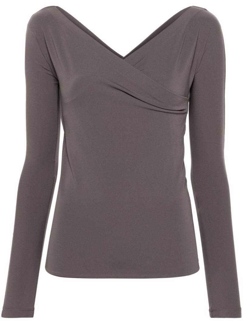 Fabiana Filippi asymmetric-neck layered blouse - Grey von Fabiana Filippi