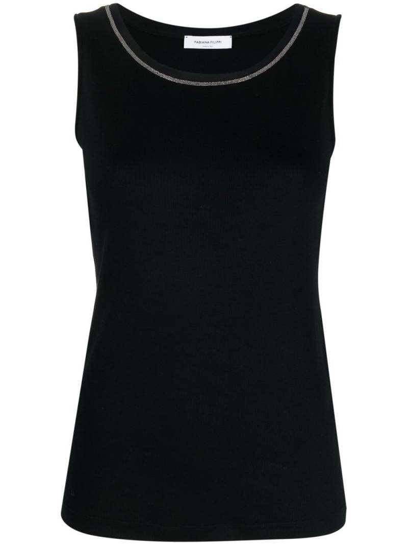 Fabiana Filippi ball-chain trim tank top - Black von Fabiana Filippi