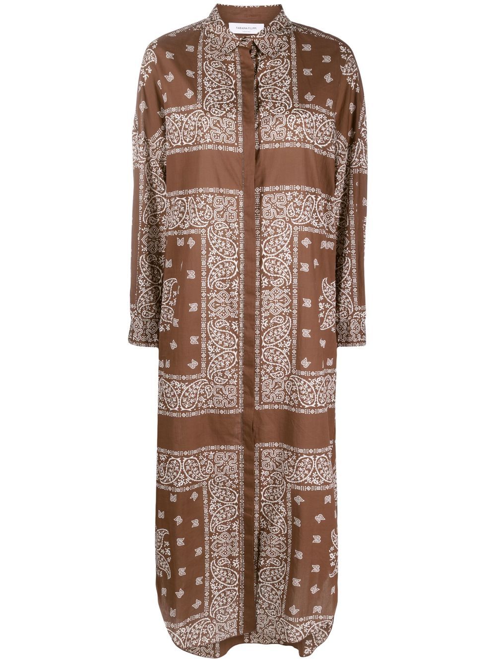 Fabiana Filippi bandana-print cotton maxi shirtdress - Brown von Fabiana Filippi