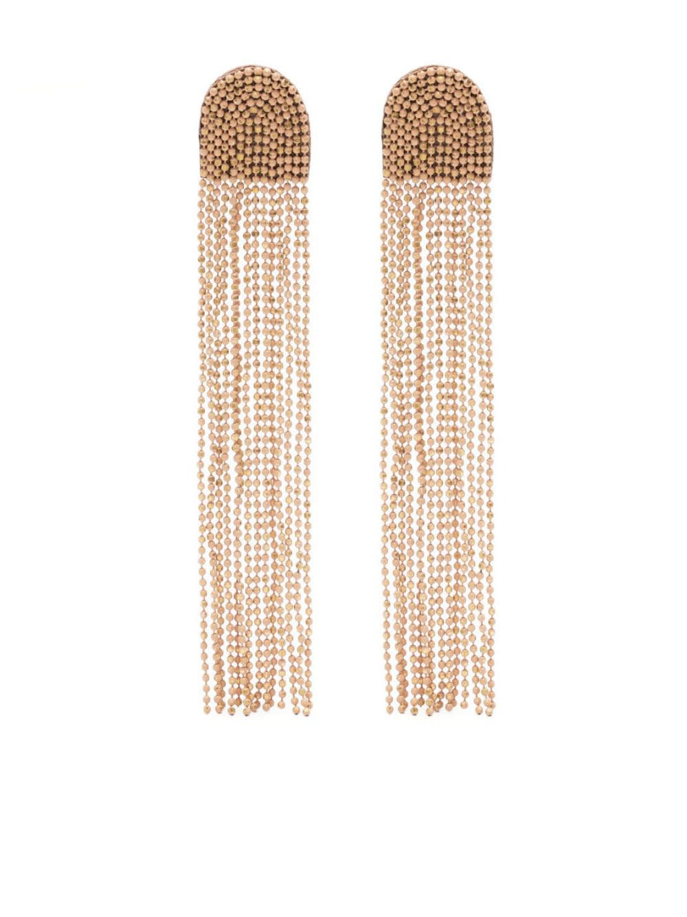 Fabiana Filippi bead-chain fringed earrings - Neutrals von Fabiana Filippi