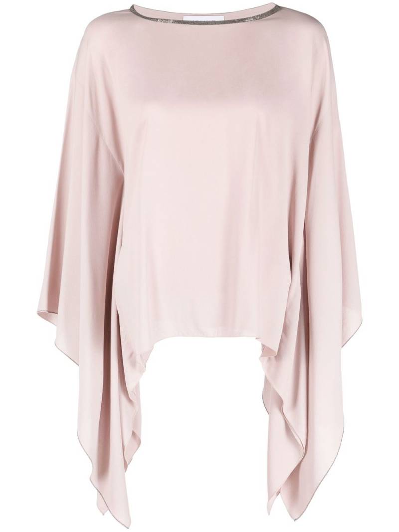 Fabiana Filippi bead-detail asymmetric blouse - Pink von Fabiana Filippi