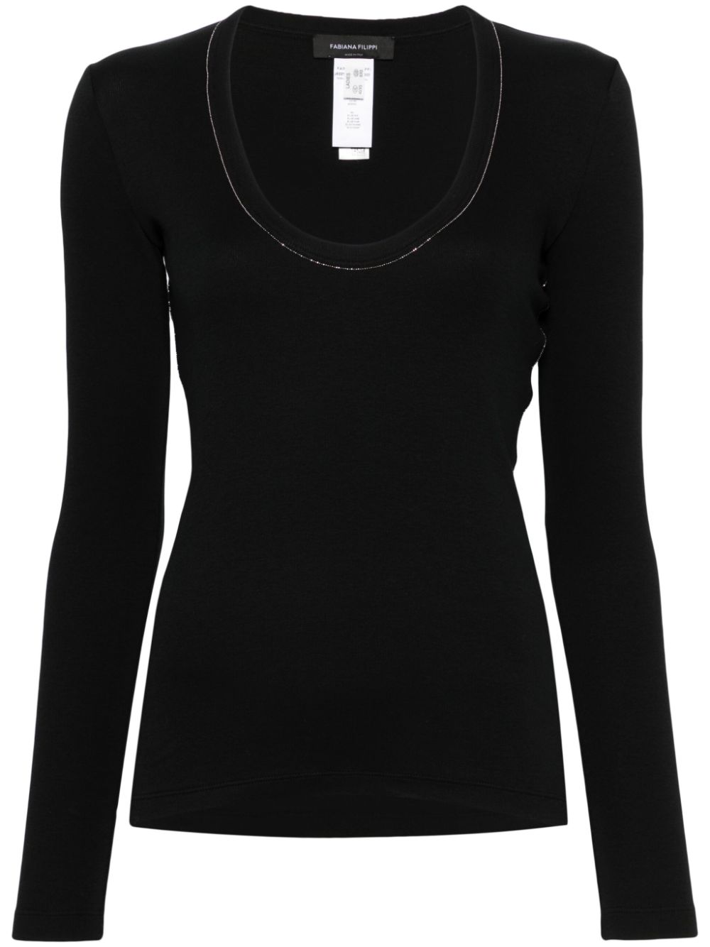 Fabiana Filippi bead-detailed T-shirt - Black von Fabiana Filippi