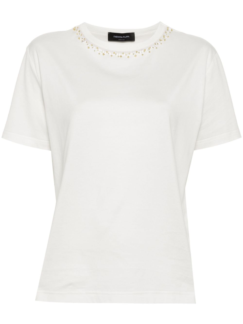 Fabiana Filippi bead-embellished T-shirt - White von Fabiana Filippi