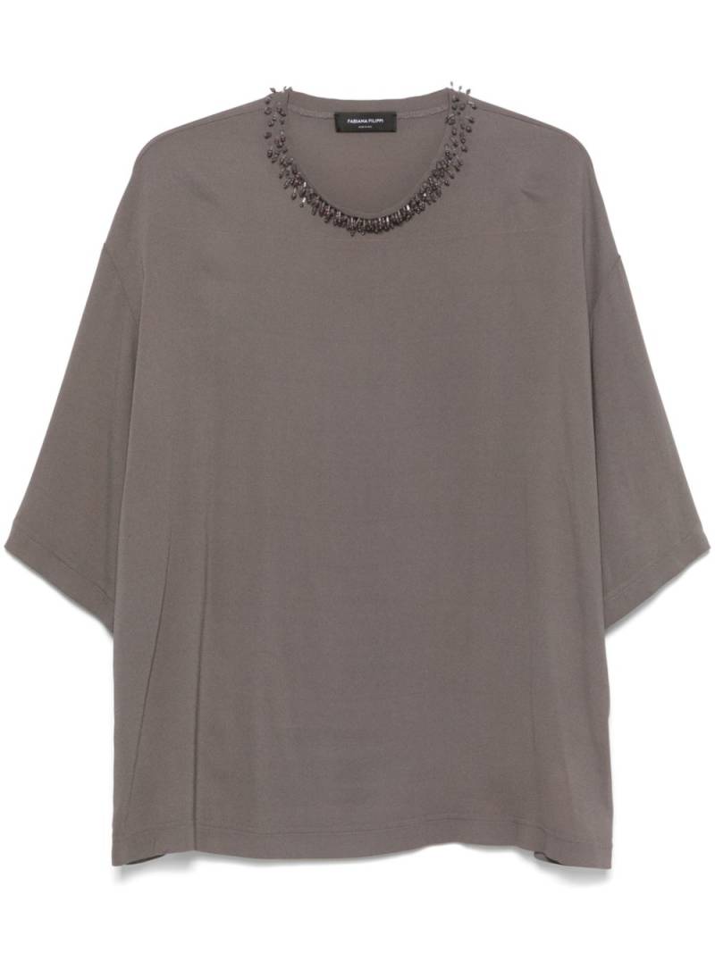 Fabiana Filippi bead-embellished blouse - Grey von Fabiana Filippi