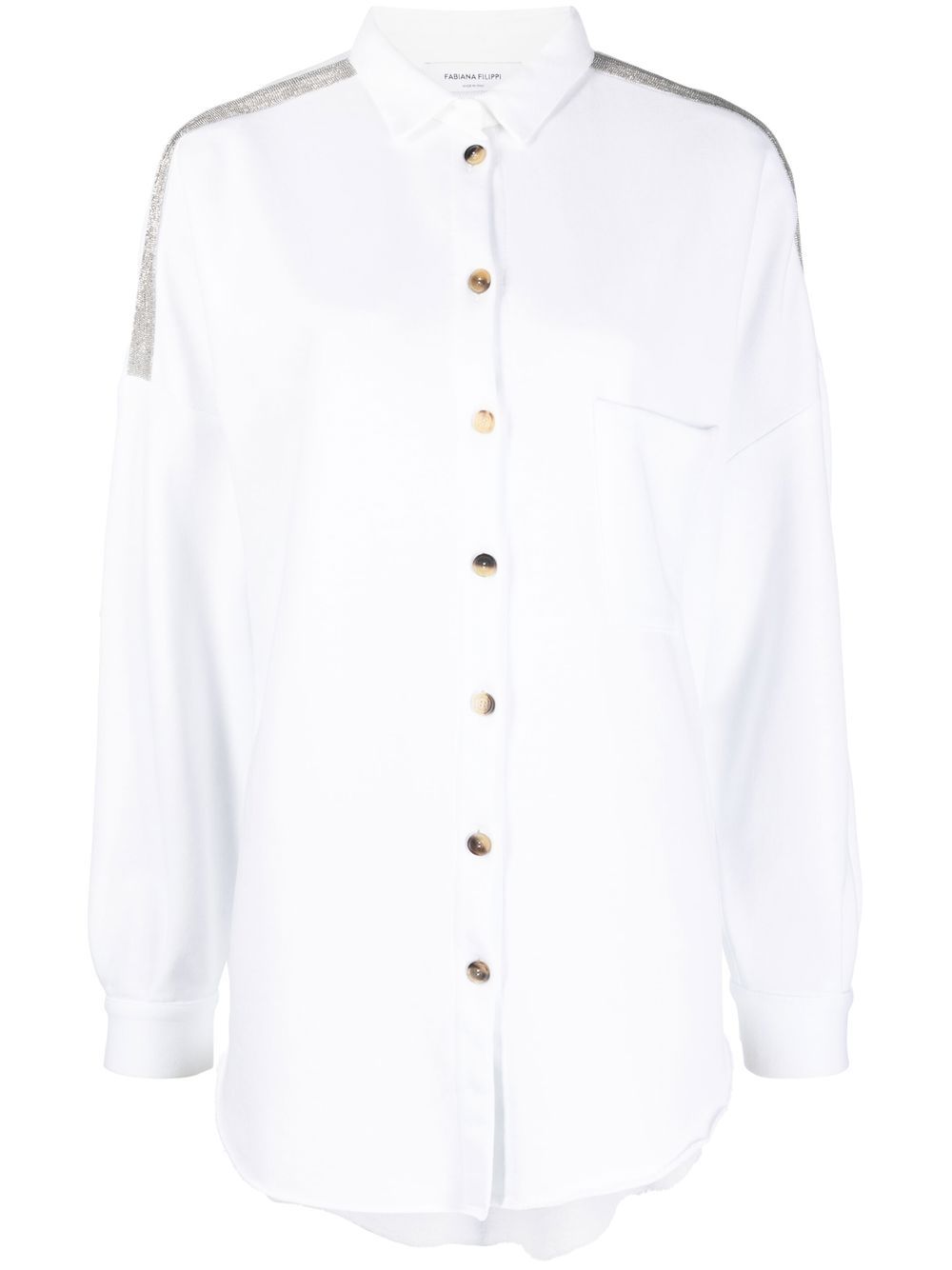 Fabiana Filippi bead-embellished cotton shirt - White von Fabiana Filippi