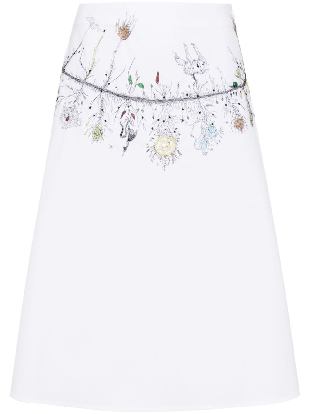 Fabiana Filippi bead-embellished cotton skirt - White von Fabiana Filippi