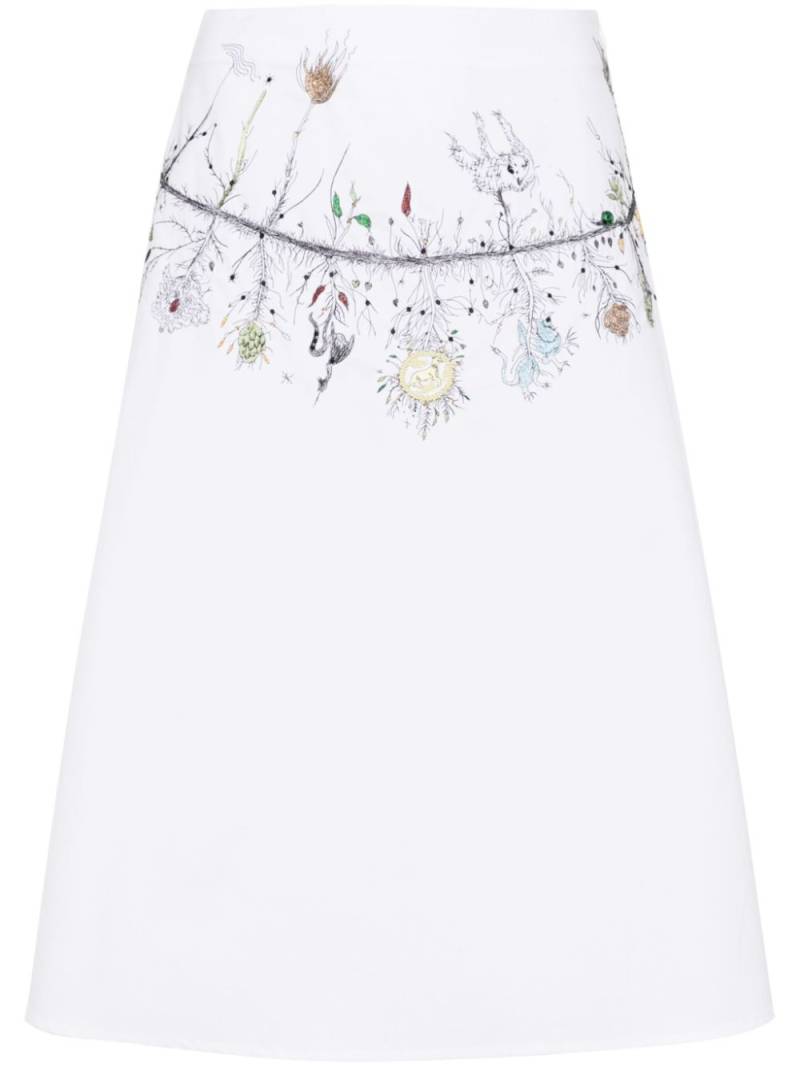 Fabiana Filippi bead-embellished cotton skirt - White von Fabiana Filippi